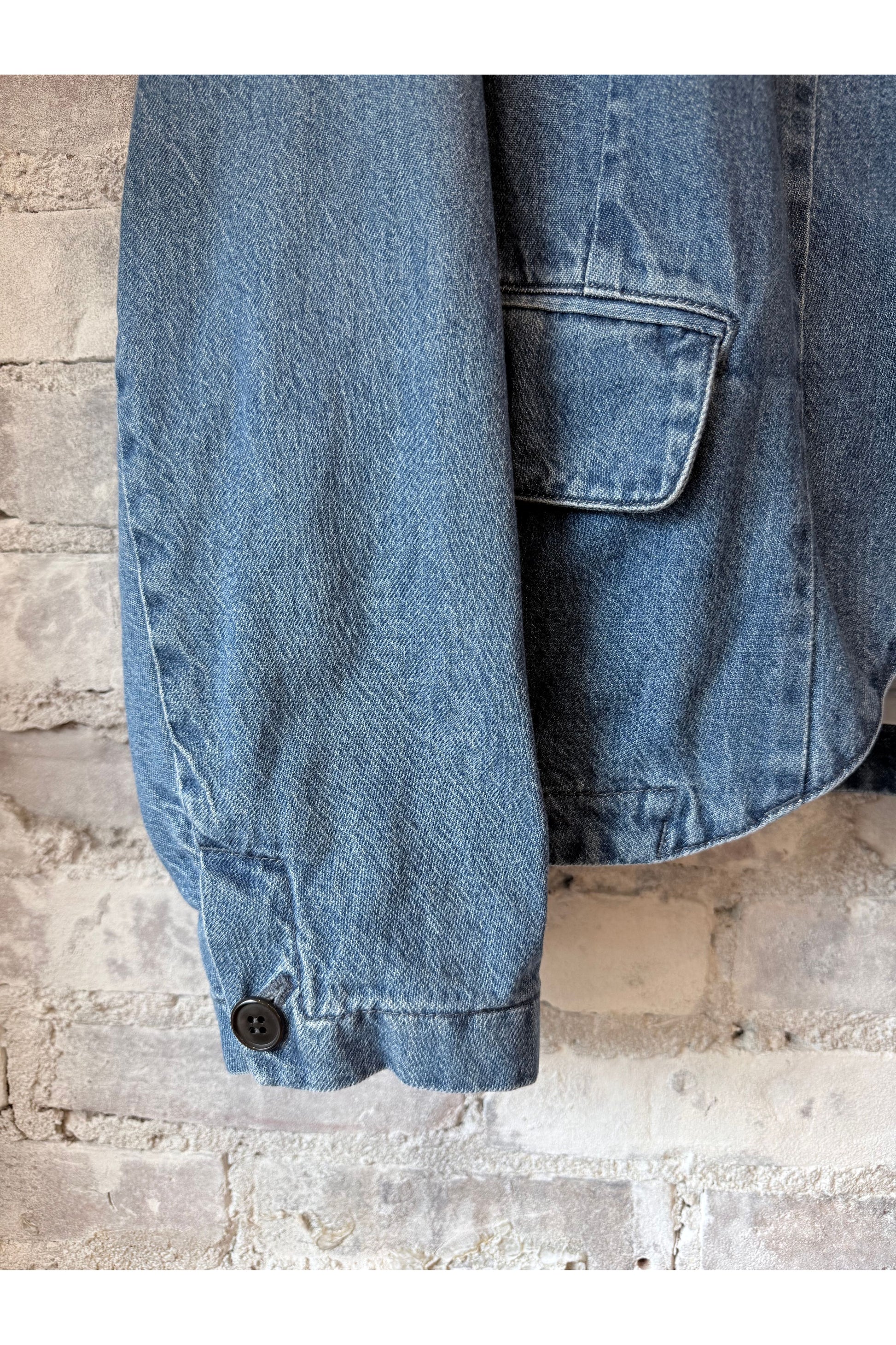 Tailored Denim Blazer - Faded Blue - DUNE + SALT