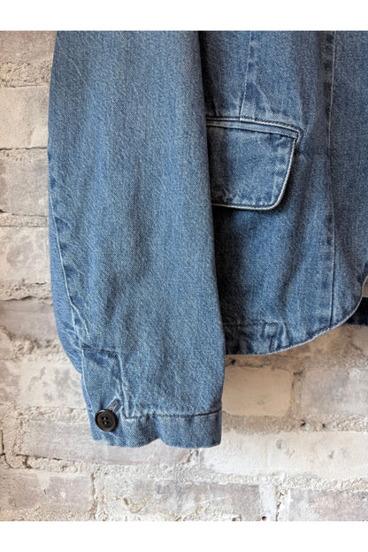 Tailored Denim Blazer - Faded Blue - DUNE + SALT