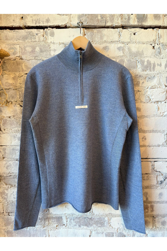 Men's Boiled Half Zip - Denim Blue - DUNE + SALT
