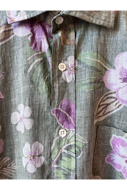 Paul Hawaiian Print Cotton Shirt - Army - DUNE + SALT