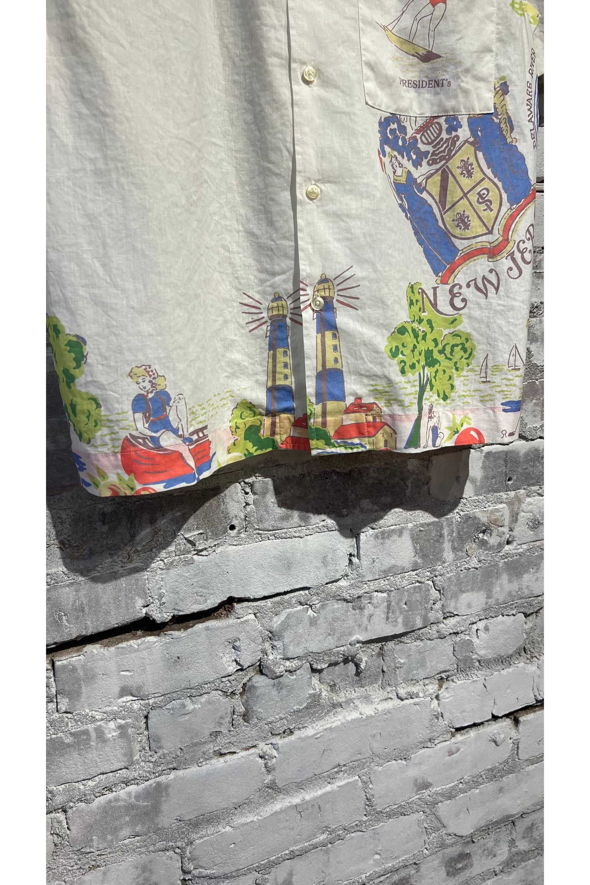 Poplin Reef Shirt - White New Jersey Bay - DUNE + SALT