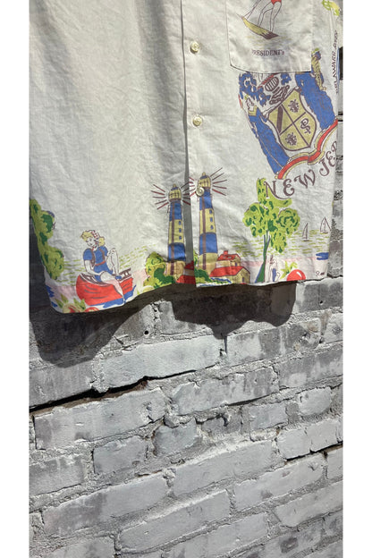 Poplin Reef Shirt - White New Jersey Bay - DUNE + SALT