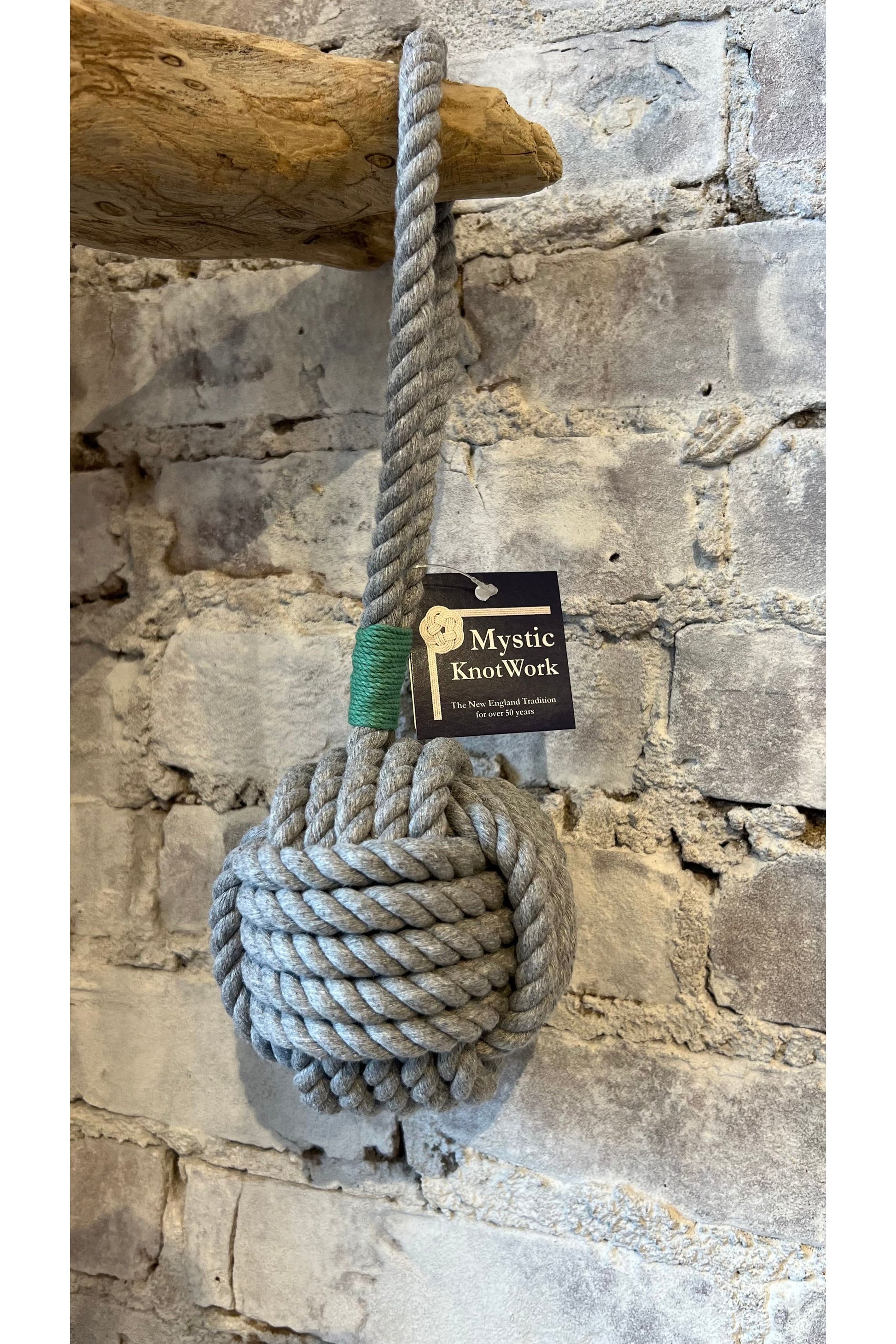 Large Monkey Fist Rope Dog Toy - Gray/Green - DUNE + SALT