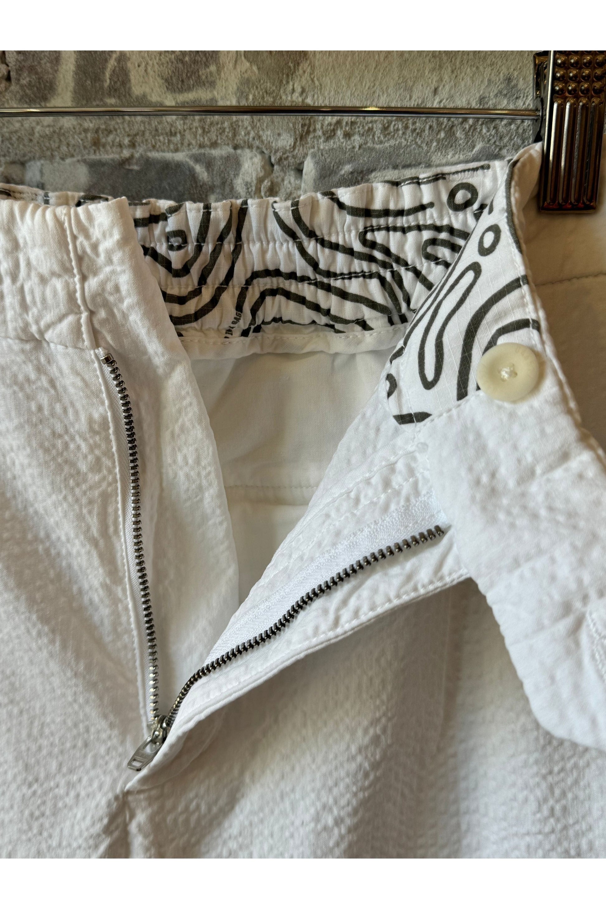 Seersucker Pants - White - DUNE + SALT