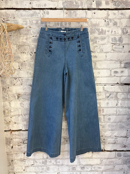 Flared Sailor Pant - Medium Wash