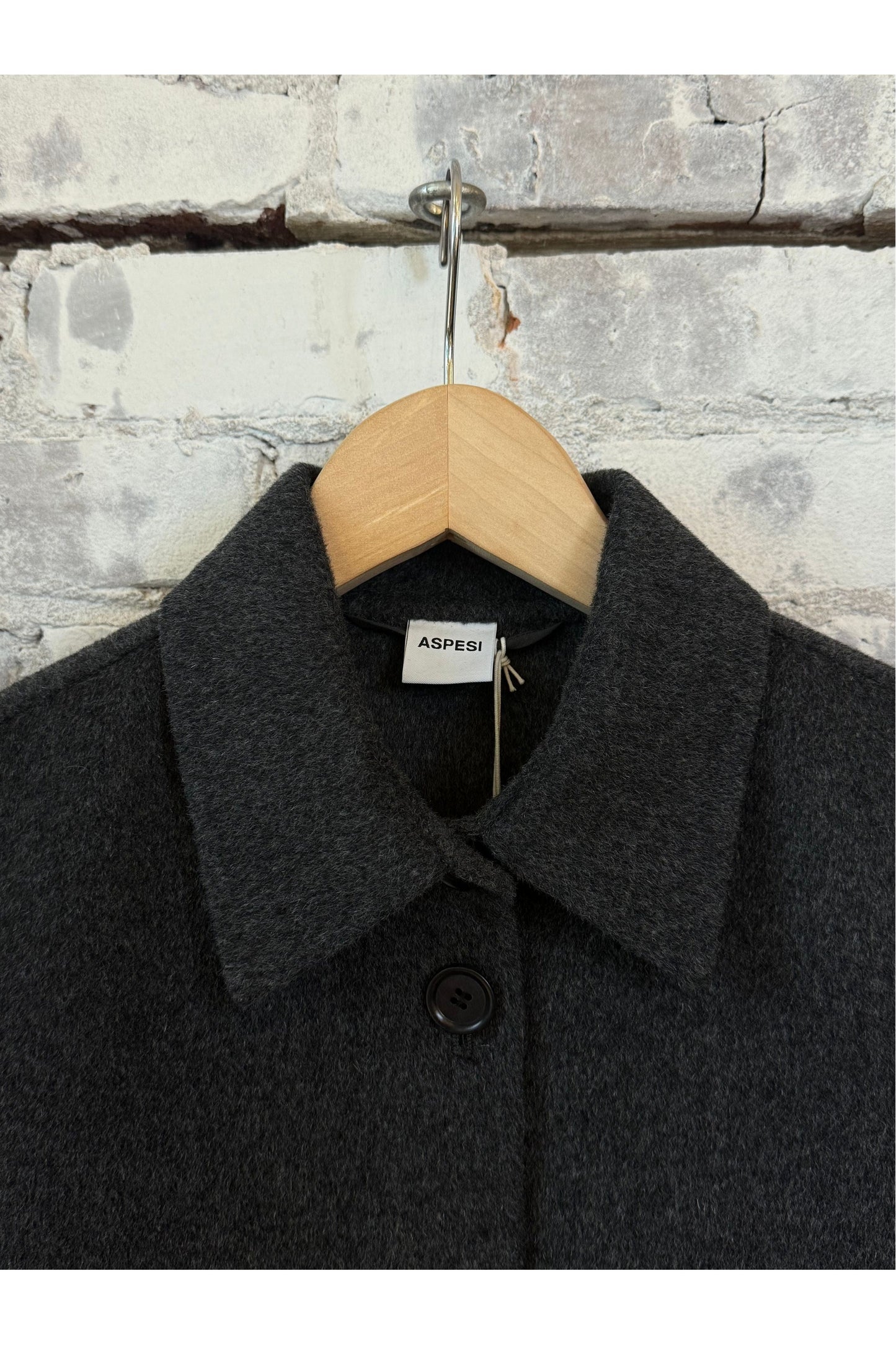 Double Faced Wool Shirt Jacket - Charcoal - DUNE + SALT