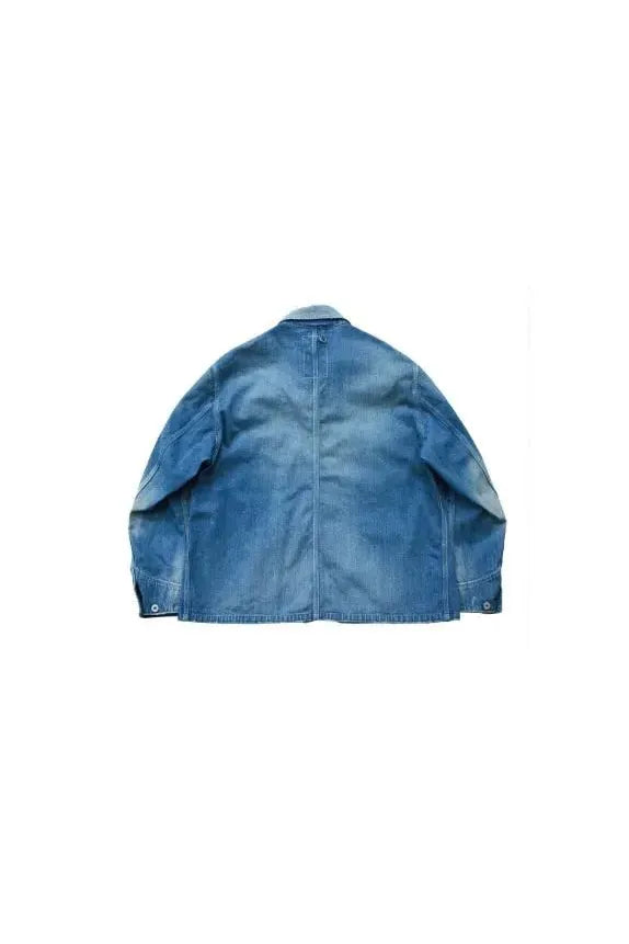 Denim Used-Wash Coveralls - Indigo