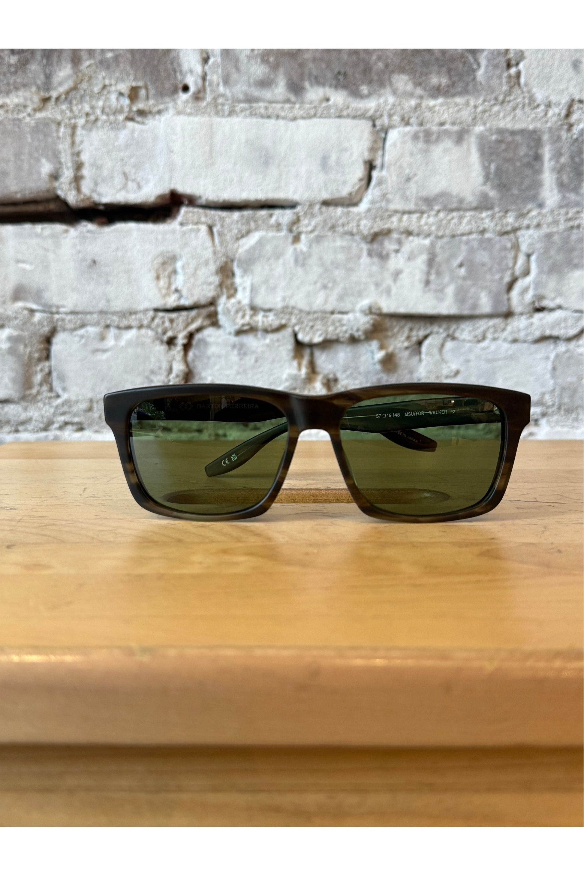 Walker Polarized Sunglasses - Matte Sulcata Tortoise / Forest - DUNE + SALT