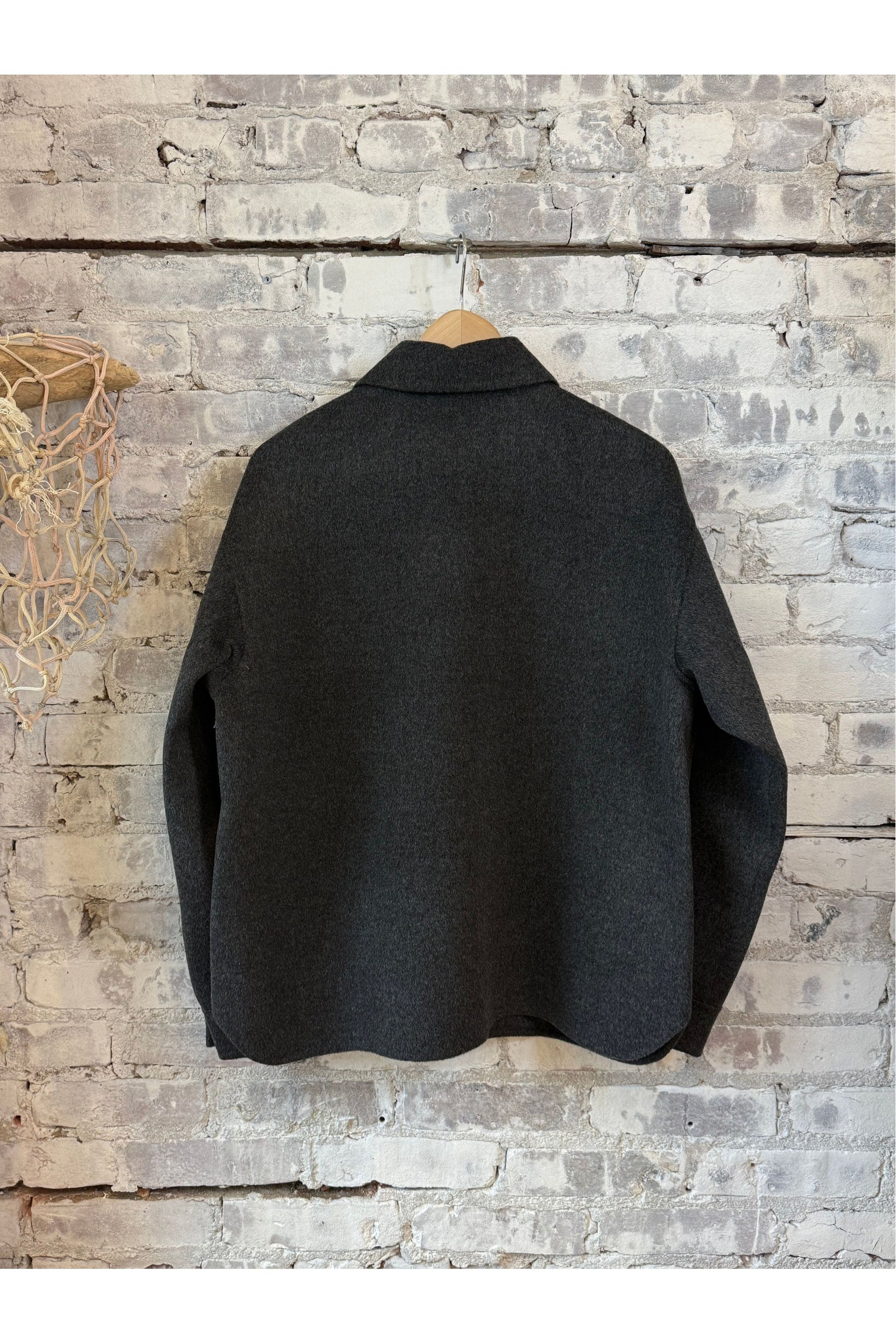 Double Faced Wool Shirt Jacket - Charcoal - DUNE + SALT