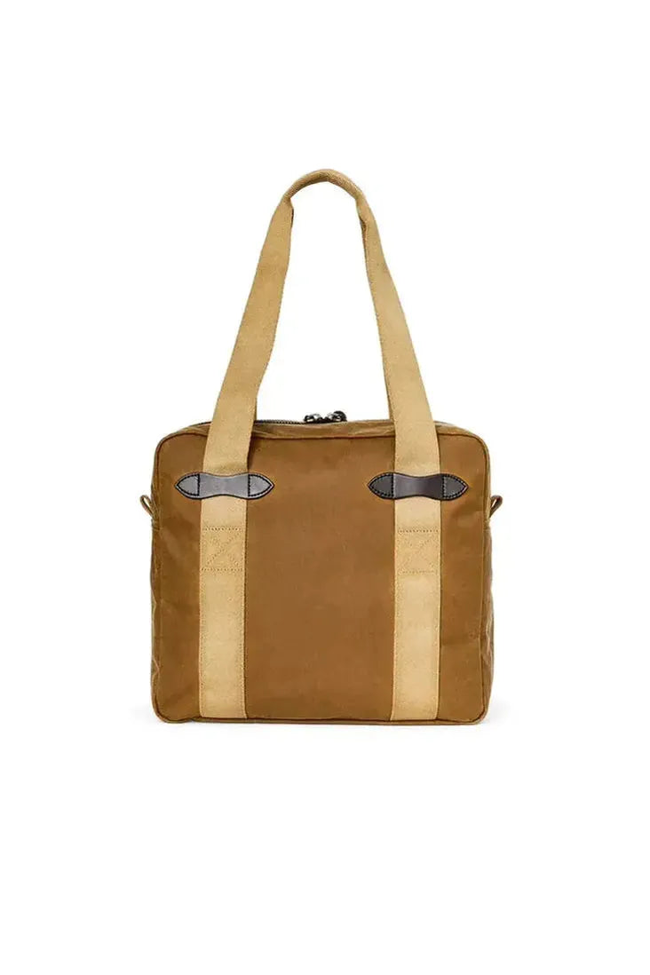 Tin Cloth Zipper Tote Bag - Dark Tan - DUNE + SALT