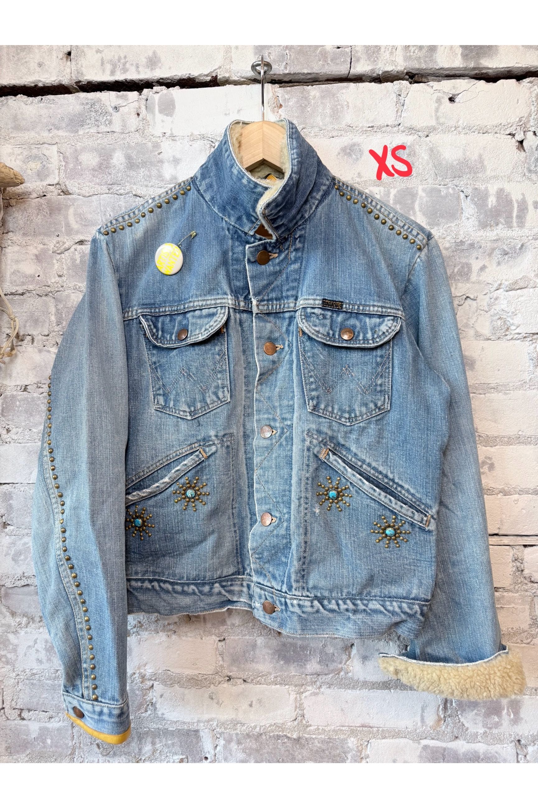 RTU1972 CALKID TURQ HOMESTUD AMERICANA SHERPA JKT - Vintage Patina - DUNE + SALT