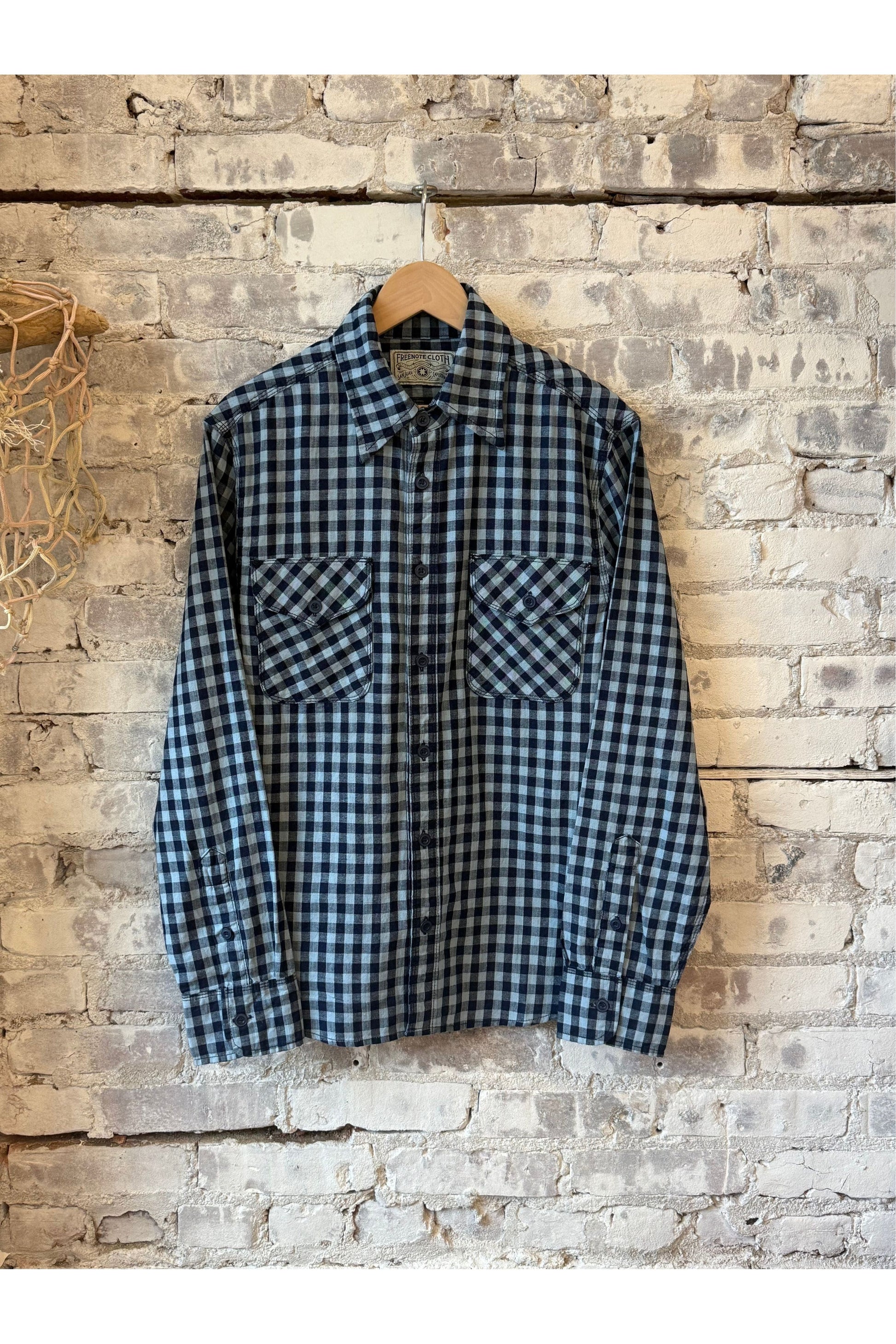 Wells Gingham Workwear Shirt - Indigo - DUNE + SALT