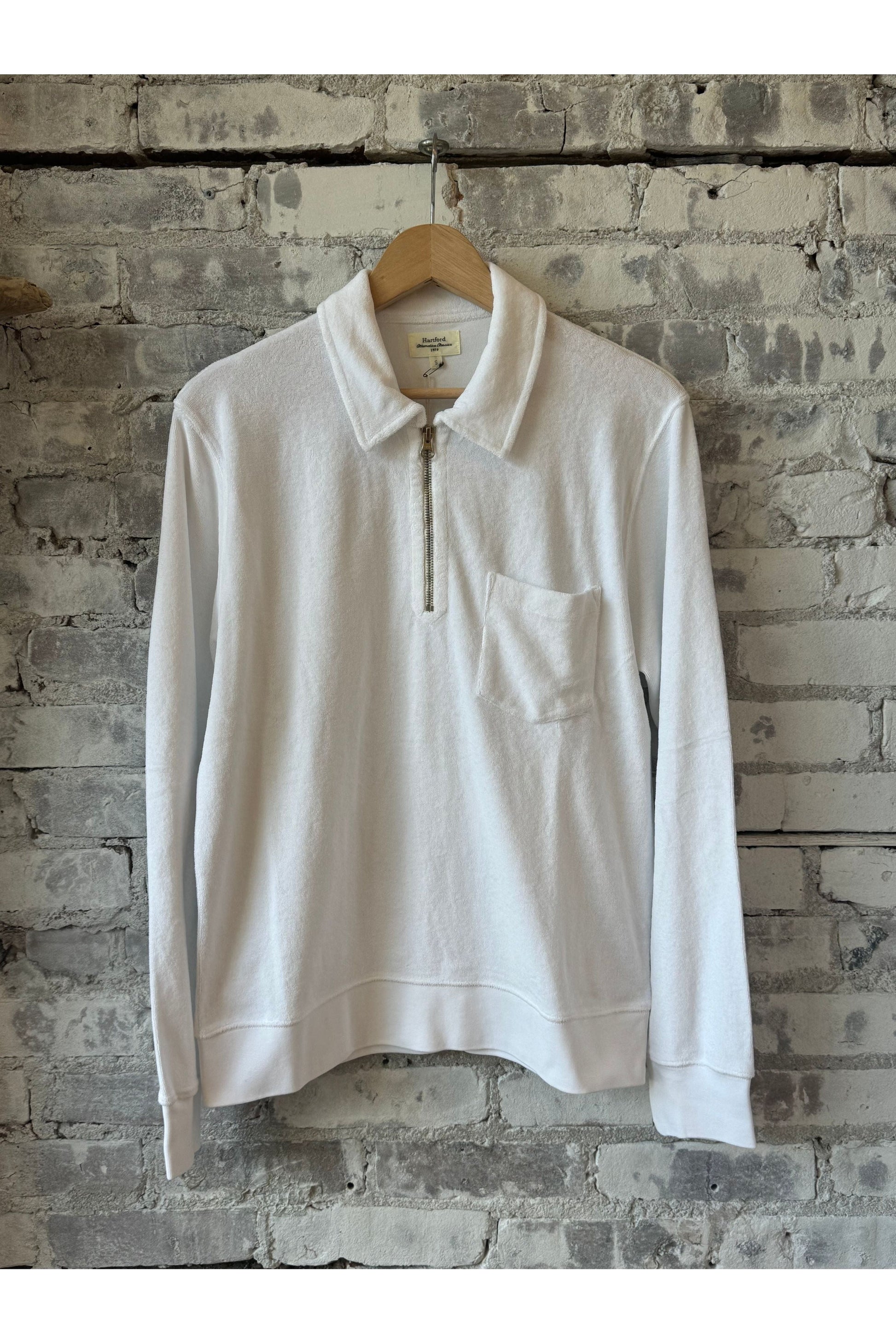 Terry Zip Sweatshirt - White - DUNE + SALT