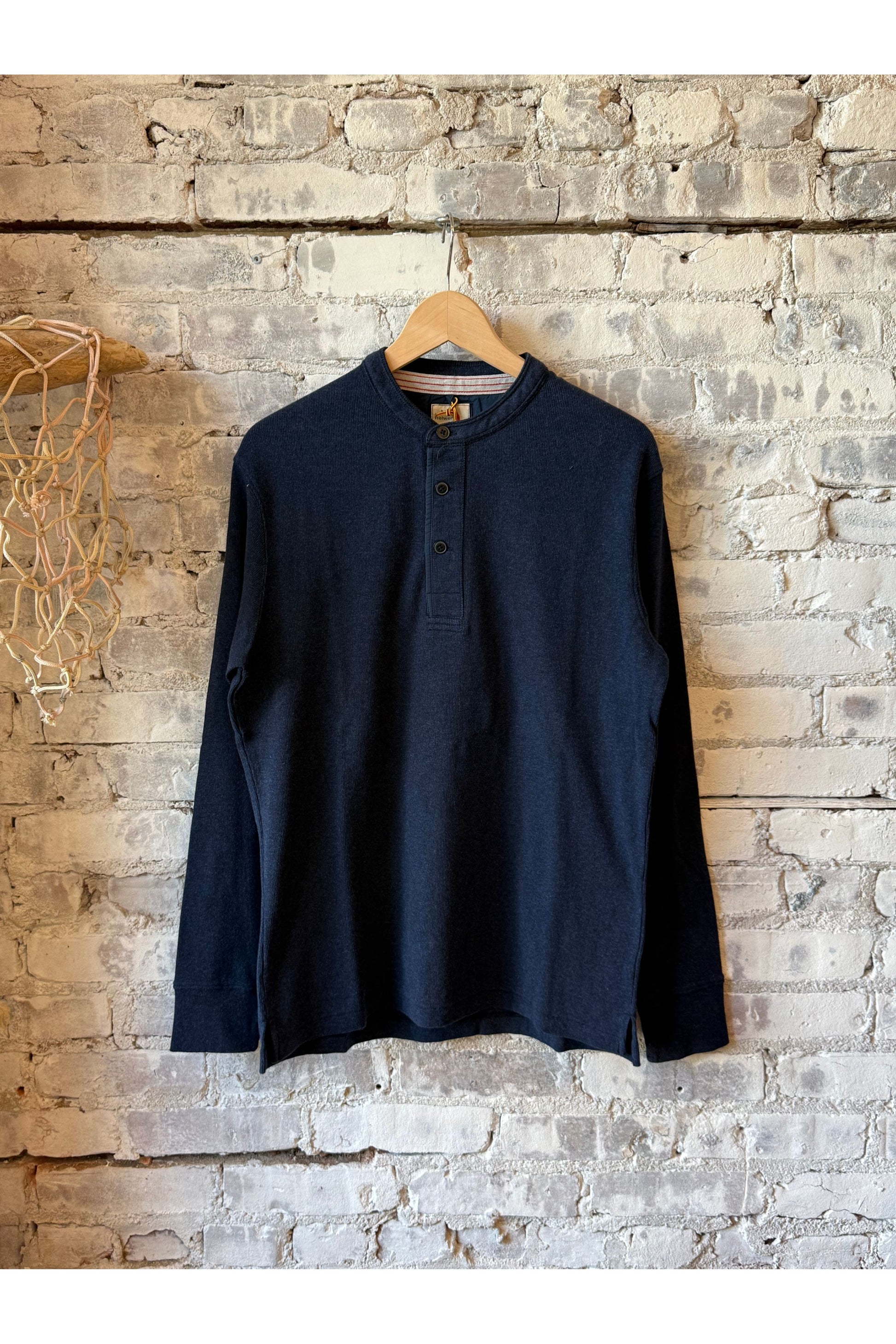 French Rib Henley - Navy Heather - DUNE + SALT