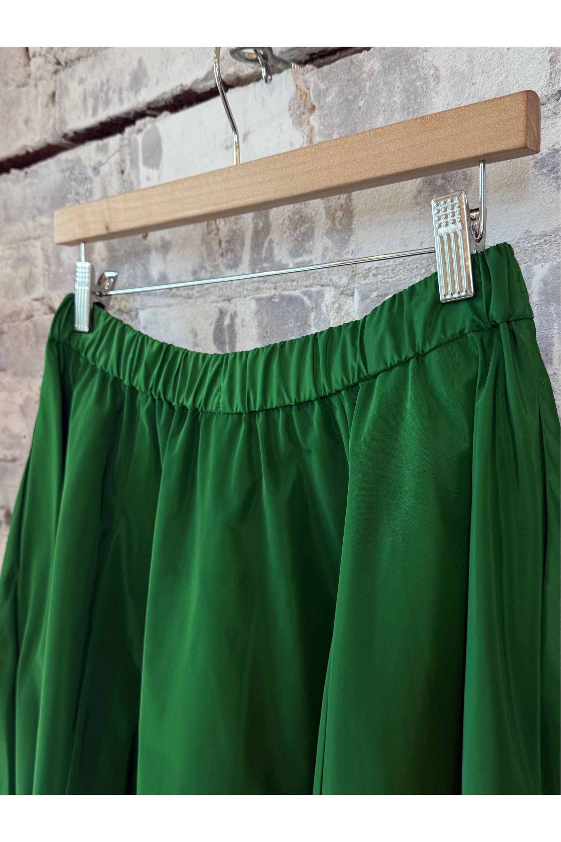 Midi Skirt with Pleats - Verde Green - DUNE + SALT