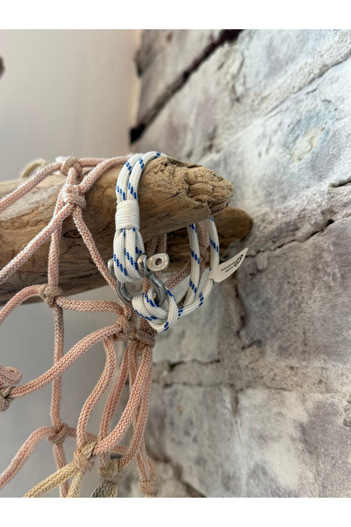 Blue Stripe Nautical Shackle Bracelet - DUNE + SALT