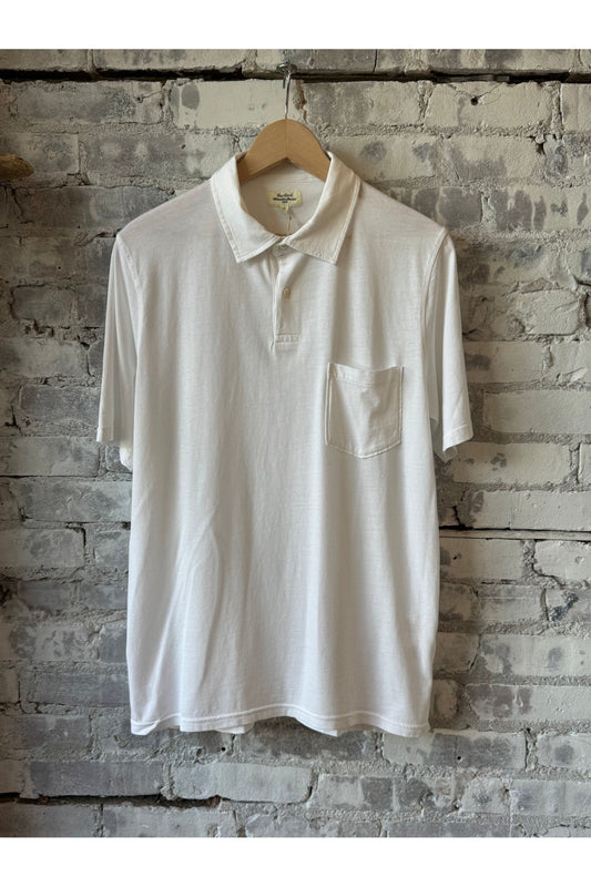 SS Cotton Jersey Polo - White - DUNE + SALT