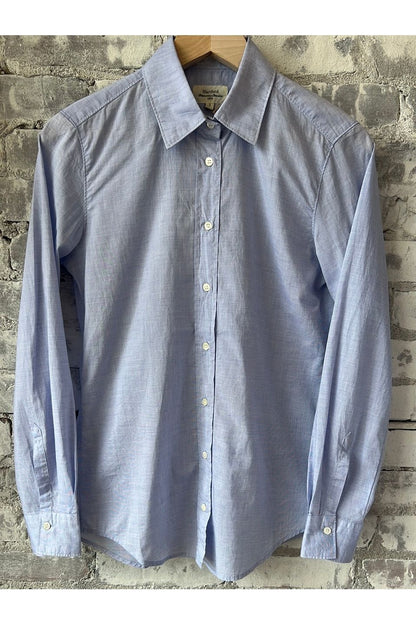 Coraz End-on-End Cotton Voile Shirt - Blue - DUNE + SALT