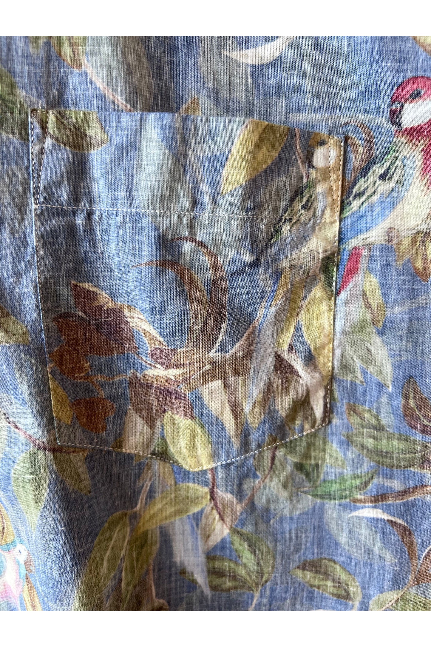 “Parrot” Palm Mc Shirt - Blue - DUNE + SALT