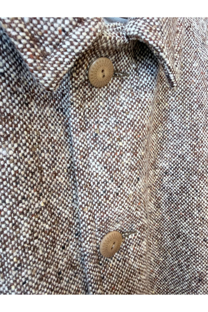 Raglan Wool Overcoat - Malted Barley Slub Donegal - DUNE + SALT