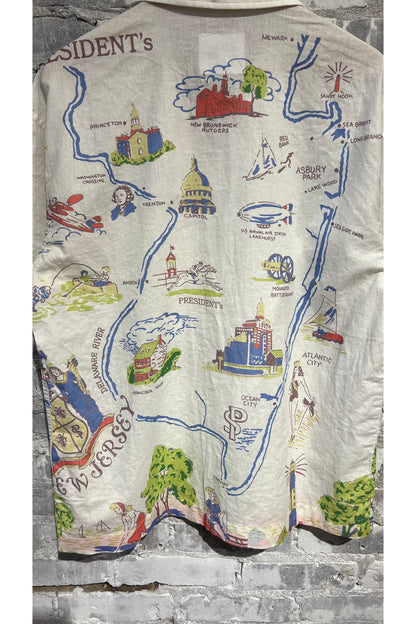 Poplin Reef Shirt - White New Jersey Bay - DUNE + SALT