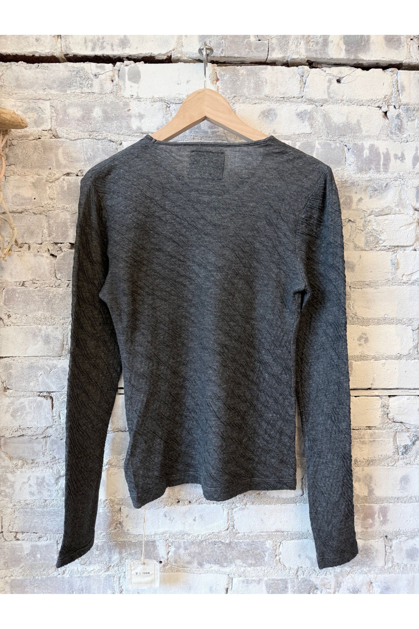 Melange Double Face LS Crew - Heather Charcoal - DUNE + SALT