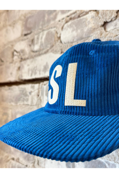 "SL" Patch Letterman Floppy Cord Hat - Assorted Colors