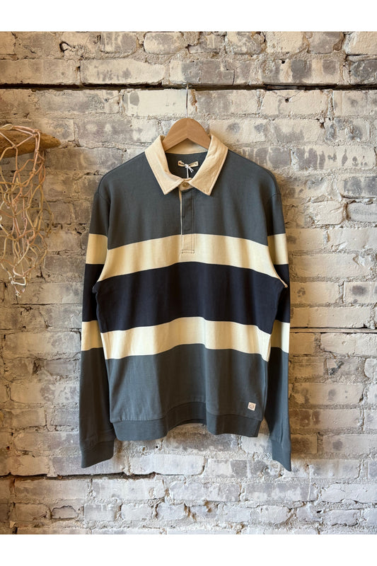 Sueded Rugby Polo - Stormy Weather Colorblock - DUNE + SALT