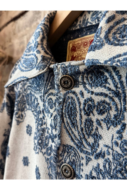 The Paisley Blanket Shirt Jacket - Indigo - DUNE + SALT