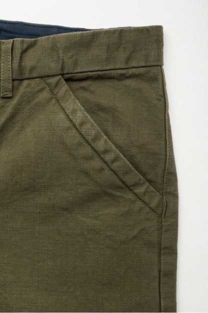 14 Ounce Slub Worker's Chino - Army Green - DUNE + SALT