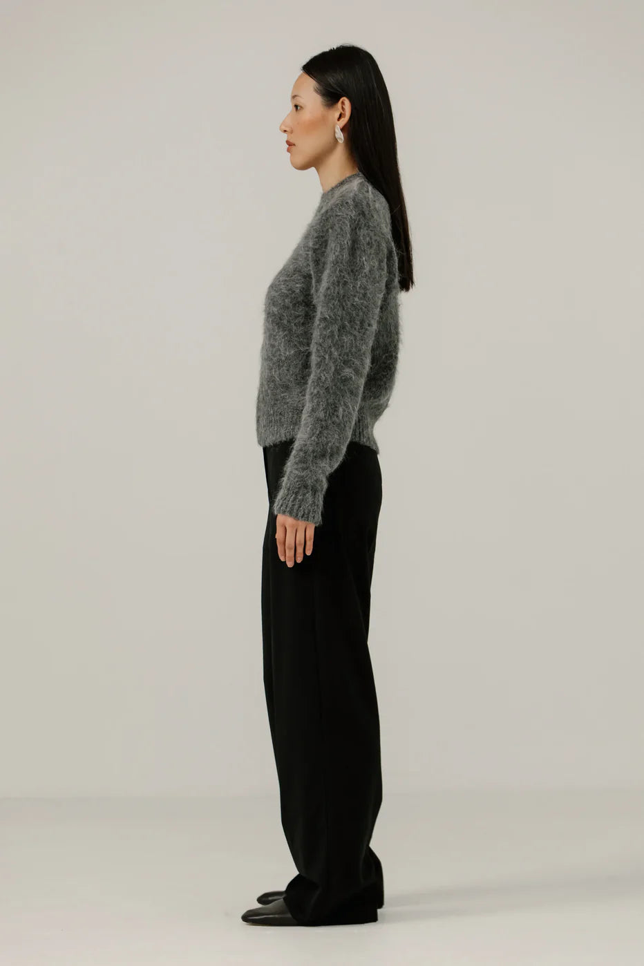 Suri Alpaca Crewneck - Stone - DUNE + SALT