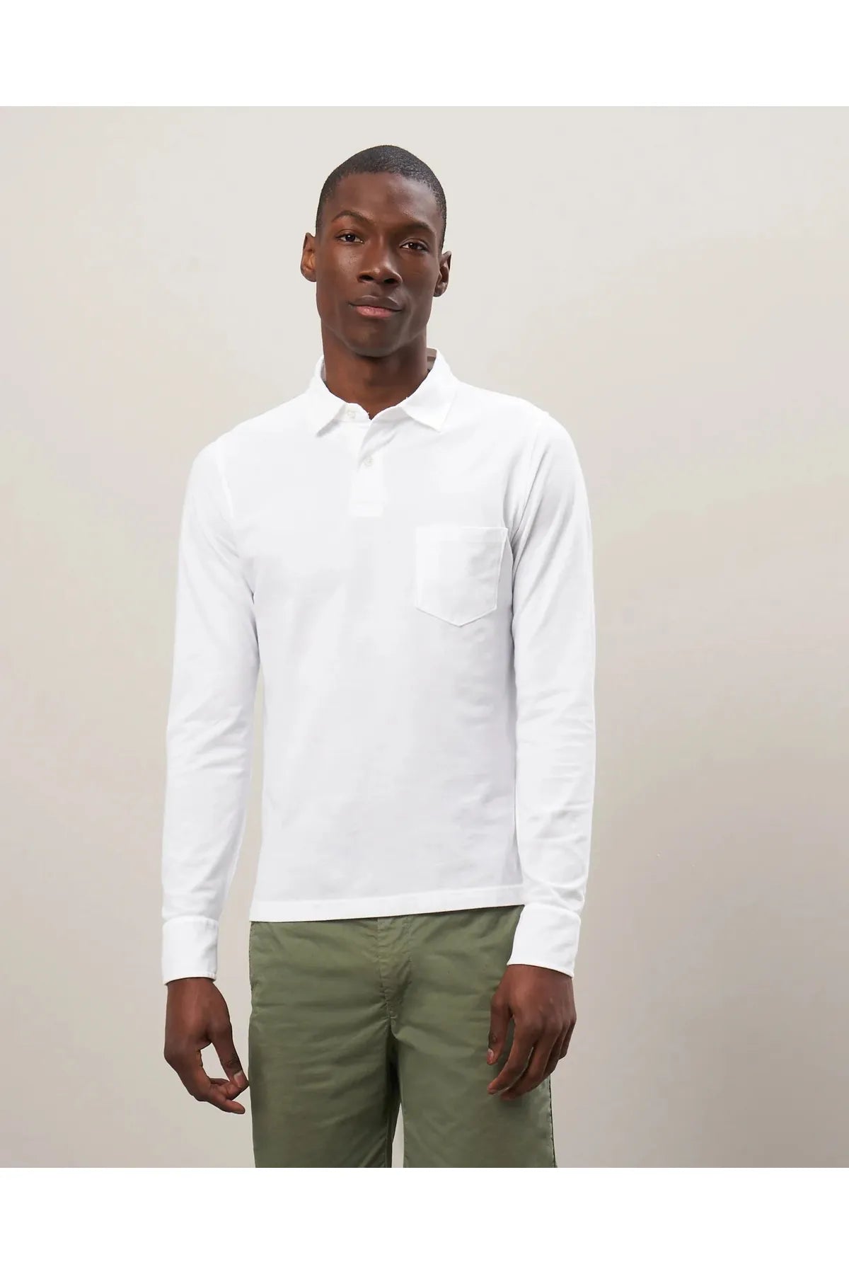 Cotton Piqué Rugby Polo - White - DUNE + SALT