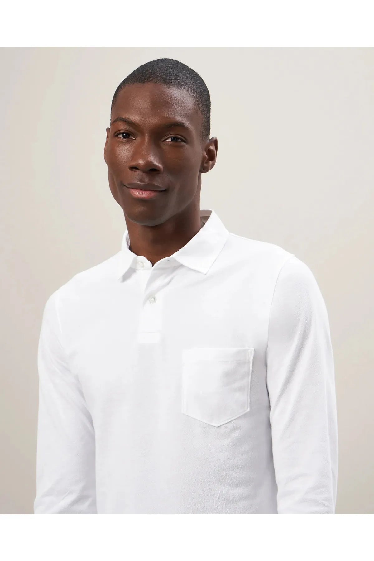 Cotton Piqué Rugby Polo - White - DUNE + SALT