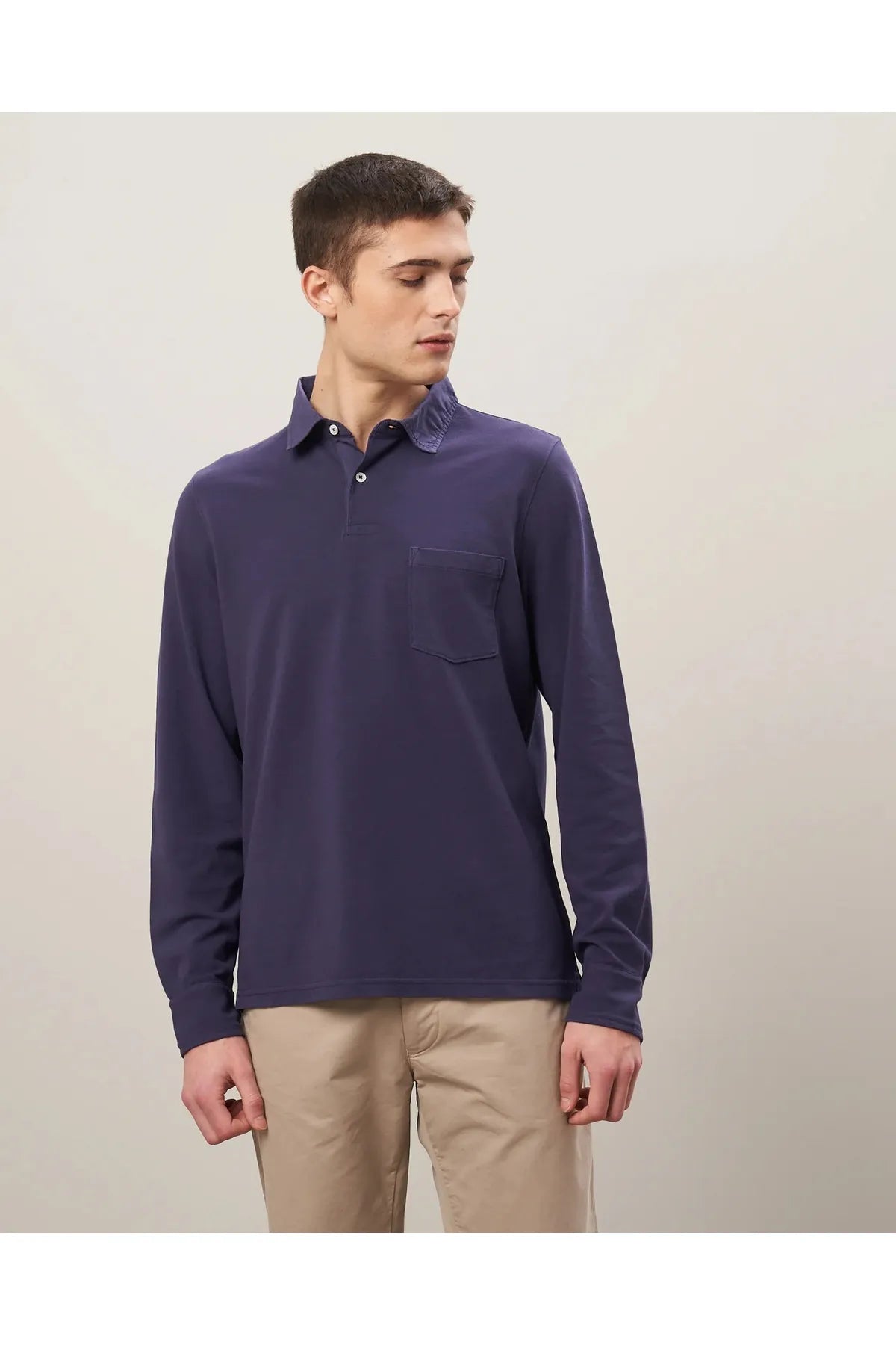 Cotton Piqué Rugby Polo - Navy - DUNE + SALT