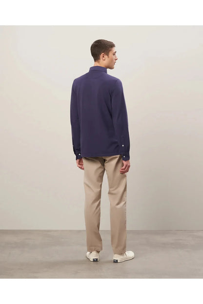 Cotton Piqué Rugby Polo - Navy - DUNE + SALT
