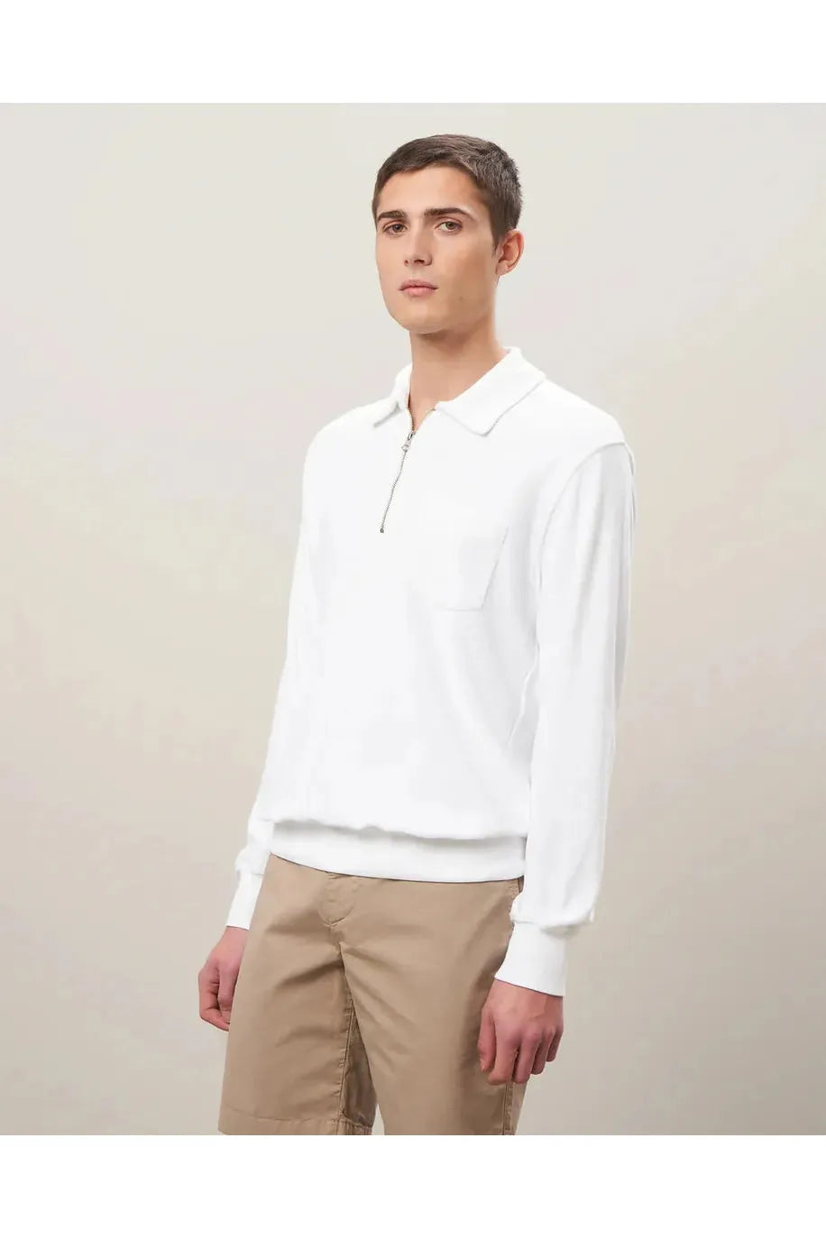 Terry Zip Sweatshirt - White - DUNE + SALT