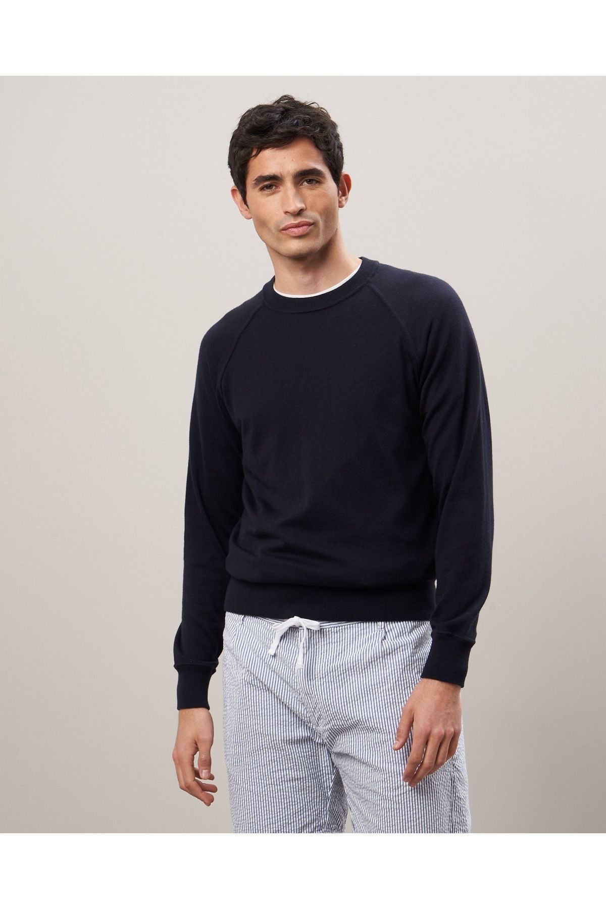 Pima Cotton & Cashmere Sweater - Navy - DUNE + SALT