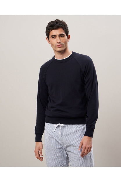 Pima Cotton & Cashmere Sweater - Navy - DUNE + SALT