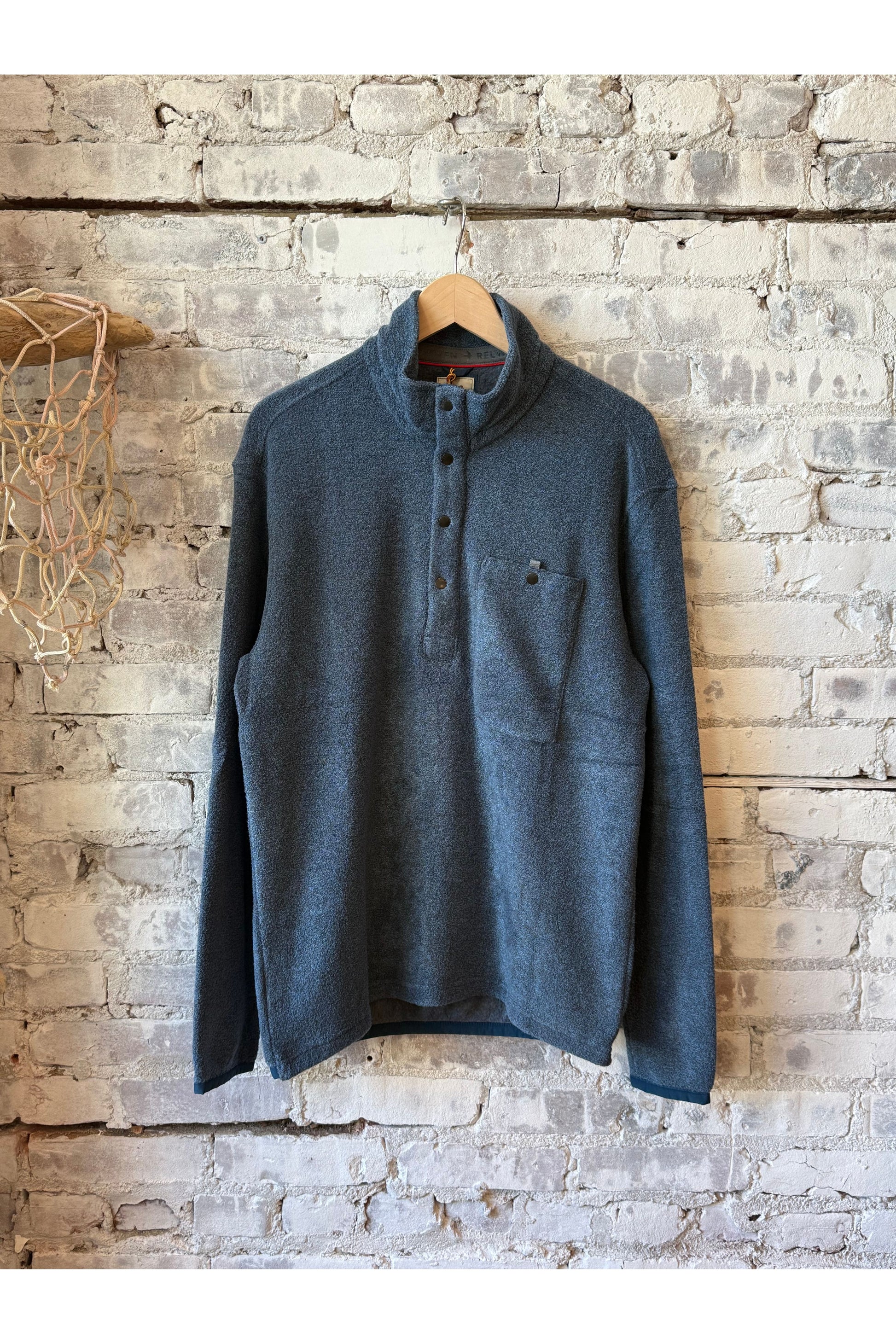 Terry Snap-Zip Mock - Cadet Navy - DUNE + SALT