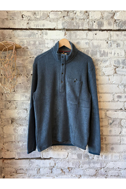 Terry Snap-Zip Mock - Cadet Navy - DUNE + SALT