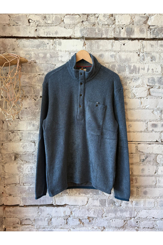 Terry Snap-Zip Mock - Cadet Navy - DUNE + SALT