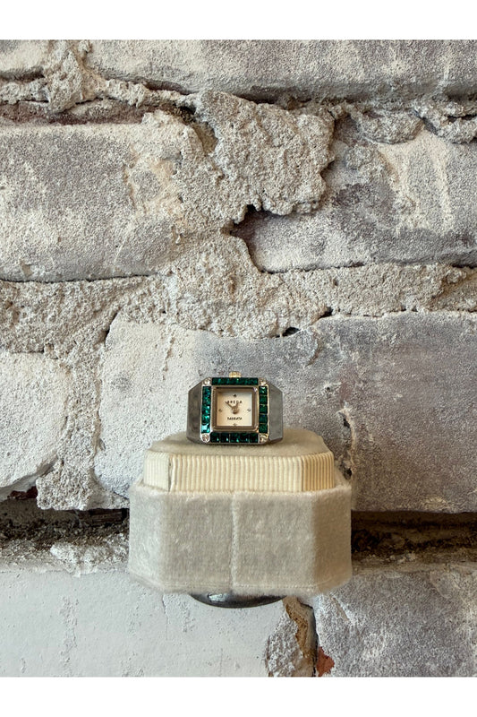 Breda x Dalmata Time Ring - Silver/Emerald