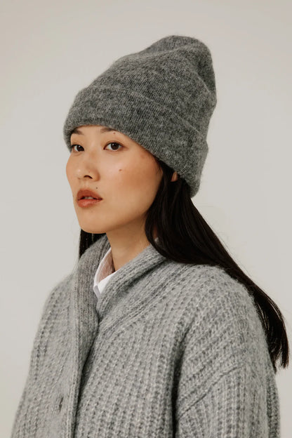 Baby Alpaca Andes Beanie - Grey Melange - DUNE + SALT