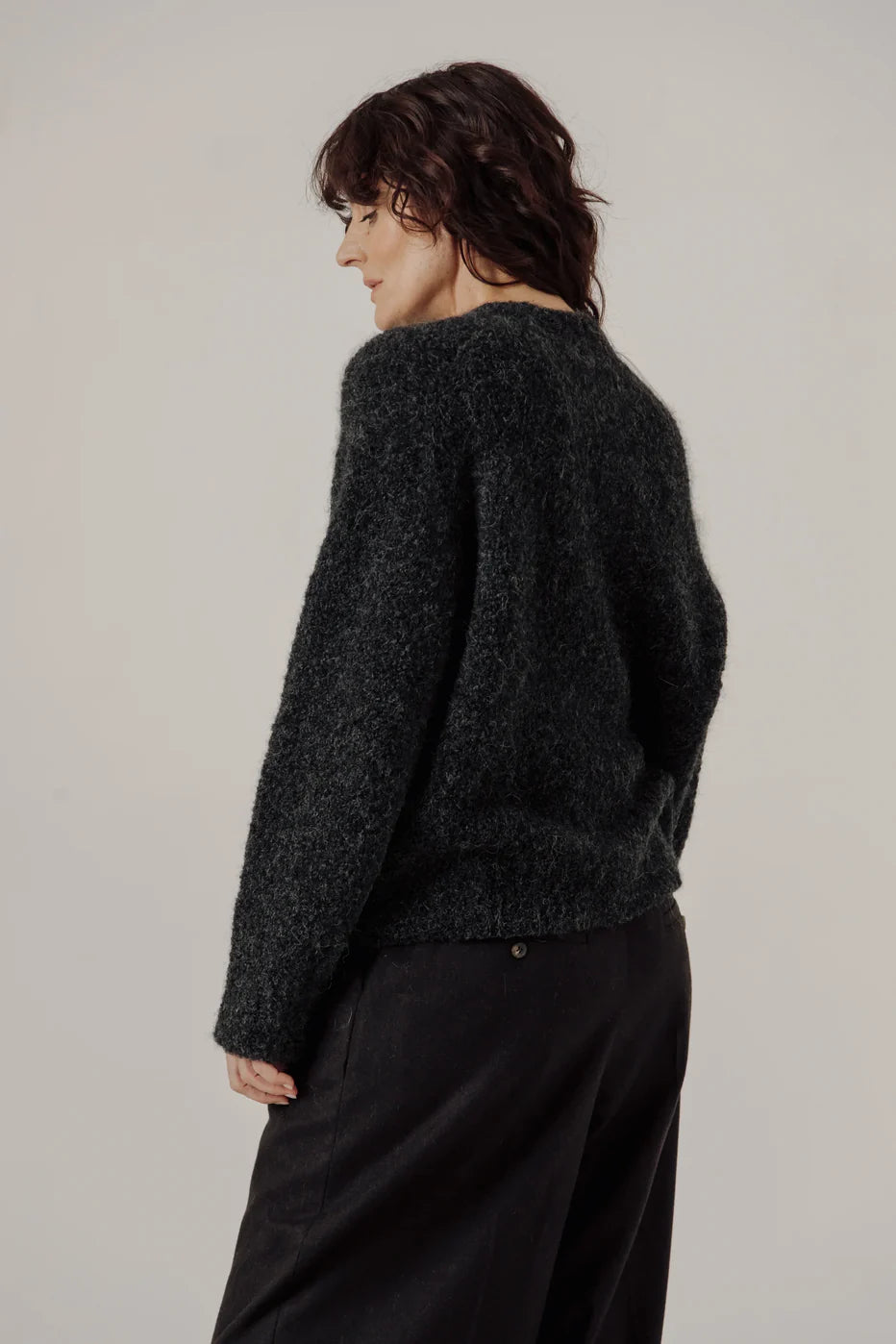 Colette Boucle Crewneck - Basalt - DUNE + SALT