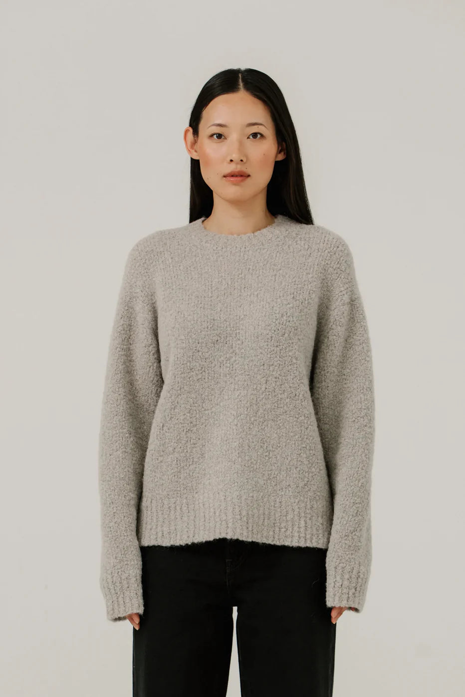 Colette Boucle Crewneck - Mushroom - DUNE + SALT