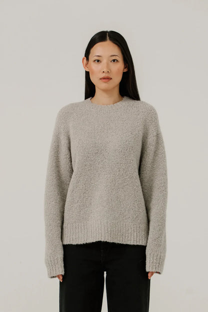 Colette Boucle Crewneck - Mushroom - DUNE + SALT
