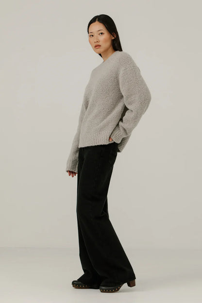 Colette Boucle Crewneck - Mushroom - DUNE + SALT