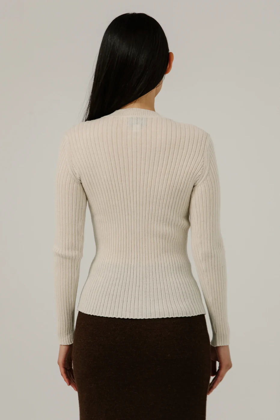 Fine Knit Rib Top - Pearl - DUNE + SALT