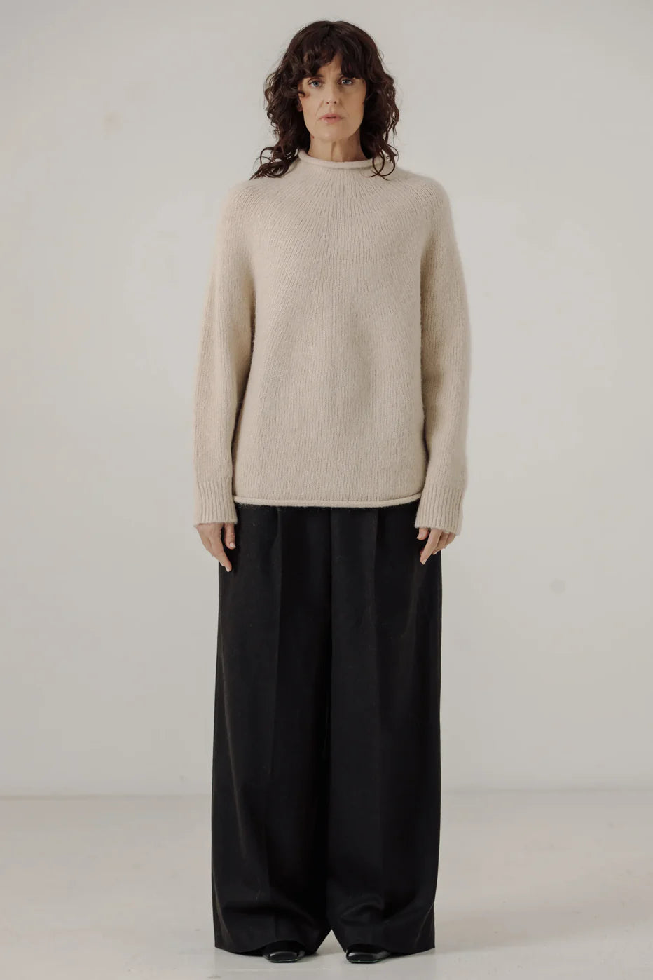 Handloom Rollneck Sweater - Cream - DUNE + SALT