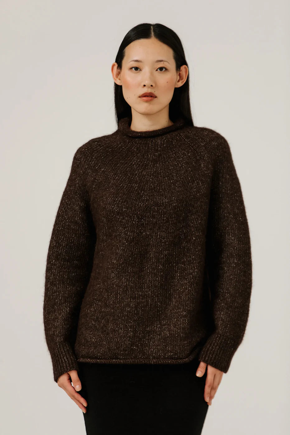 Handloom Rollneck Sweater - Carob - DUNE + SALT